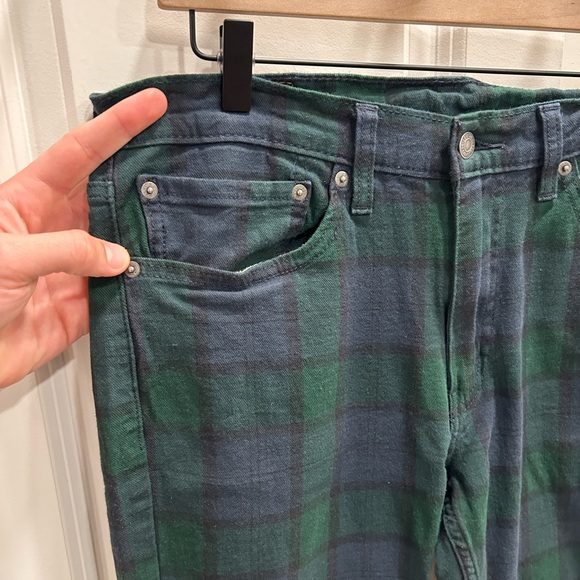 Levi's Tartan Blue Green Plaid Pants 511 34x34 - Picture 3 of 7